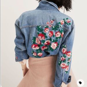 Madewell oversized floral emboridered deni…